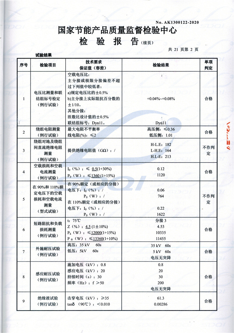高低压试验报告-S11-1250美兰美兰美兰油浸式变压器-2.jpg